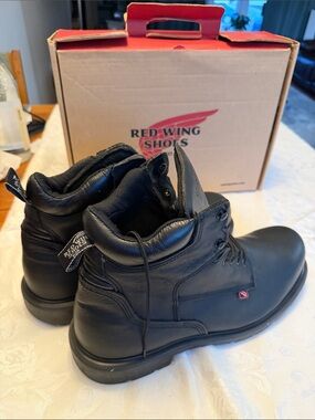 New Red Wing 2213  Black Leather Lace-Up Work Boots Steel toe Size 14 EE